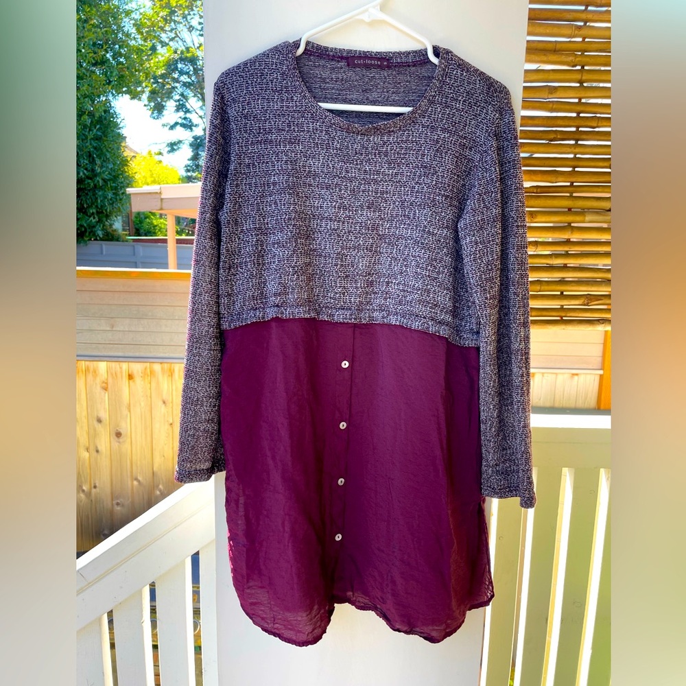 Cut Loose Purple and Burgundy Tunic Top